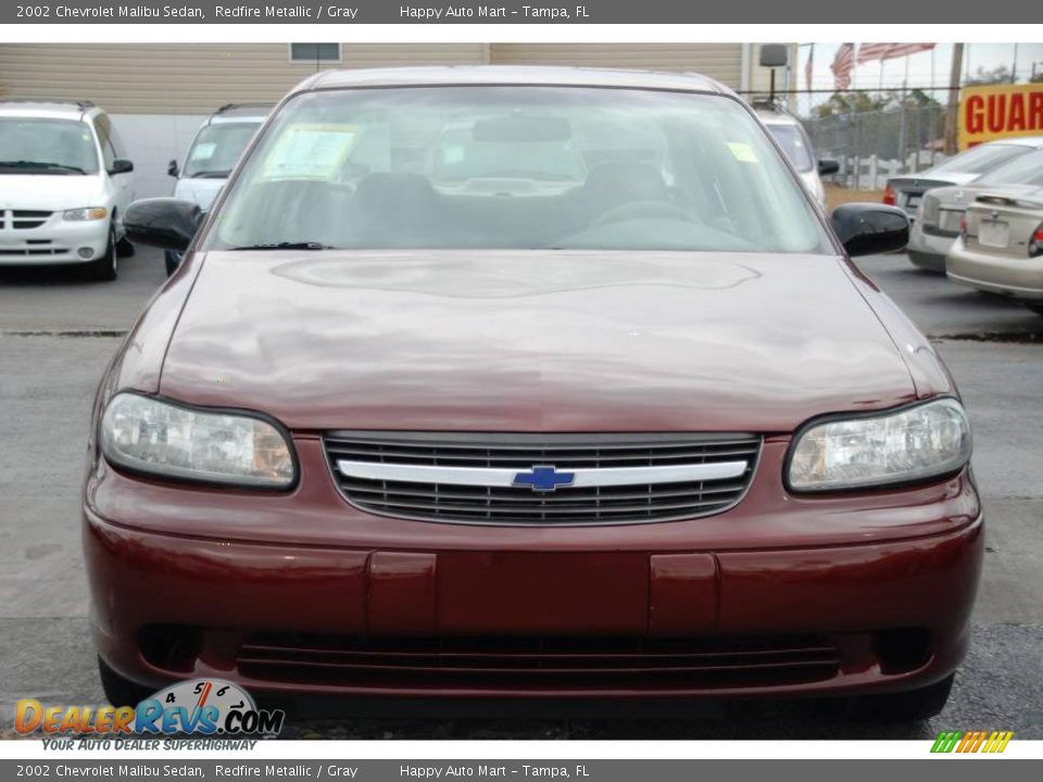 2002 Chevrolet Malibu Sedan Redfire Metallic / Gray Photo #9