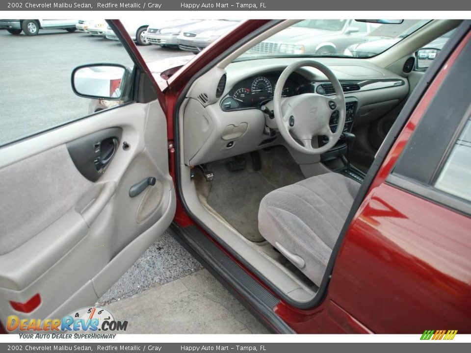 2002 Chevrolet Malibu Sedan Redfire Metallic / Gray Photo #11