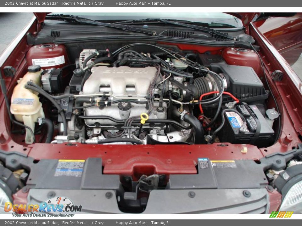2002 Chevrolet Malibu Sedan Redfire Metallic / Gray Photo #21