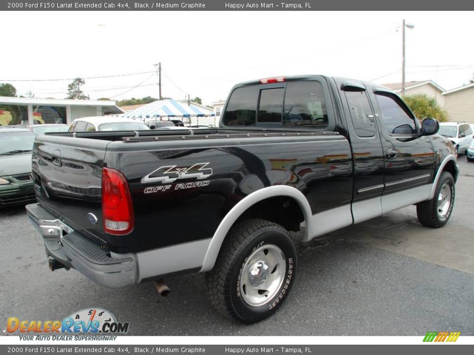 2000 Ford F150 Lariat Extended Cab 4x4 Black / Medium Graphite Photo #6