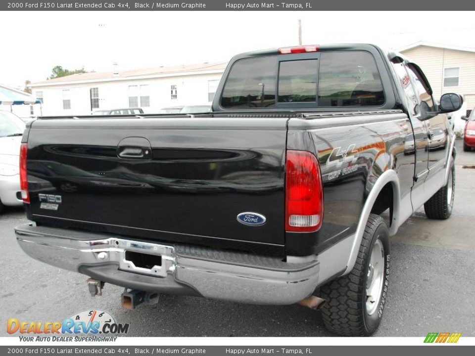 2000 Ford F150 Lariat Extended Cab 4x4 Black / Medium Graphite Photo #10