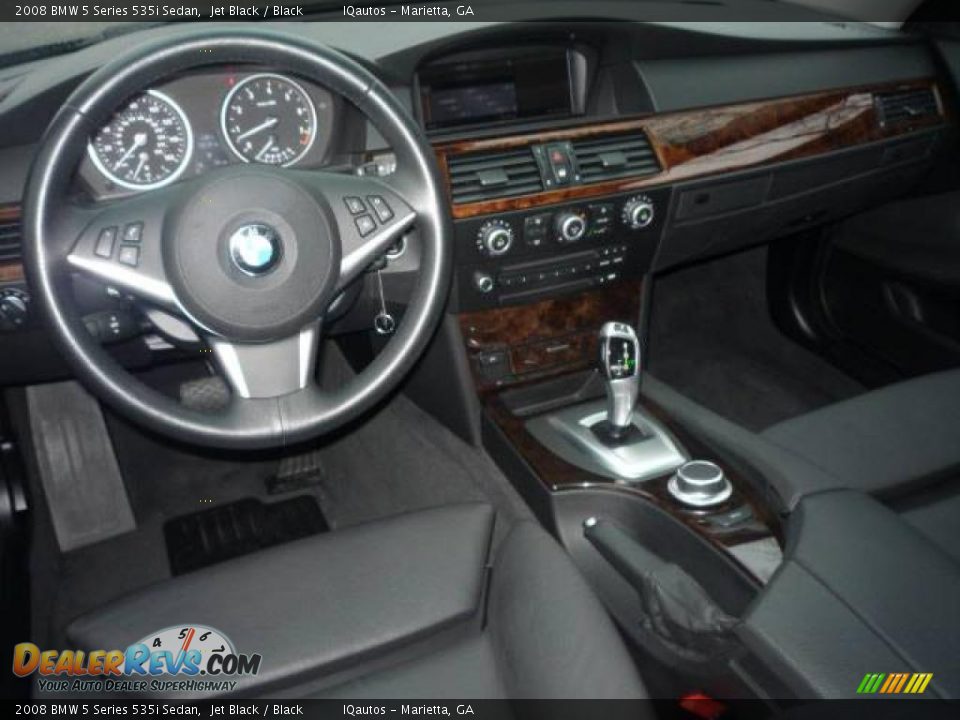 2008 BMW 5 Series 535i Sedan Jet Black / Black Photo #7