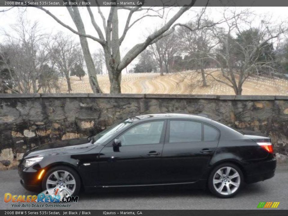 2008 BMW 5 Series 535i Sedan Jet Black / Black Photo #12