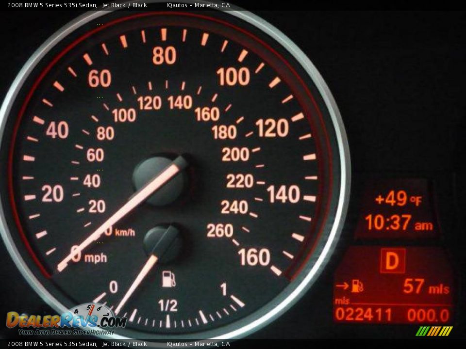 2008 BMW 5 Series 535i Sedan Jet Black / Black Photo #16