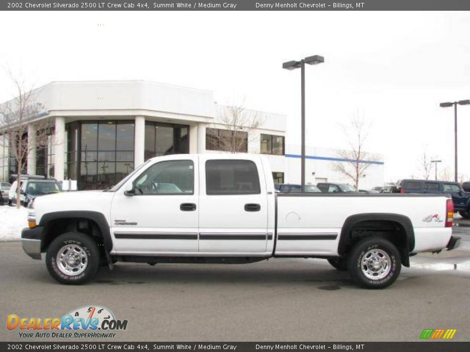 2002 Chevrolet Silverado 2500 LT Crew Cab 4x4 Summit White / Medium Gray Photo #1