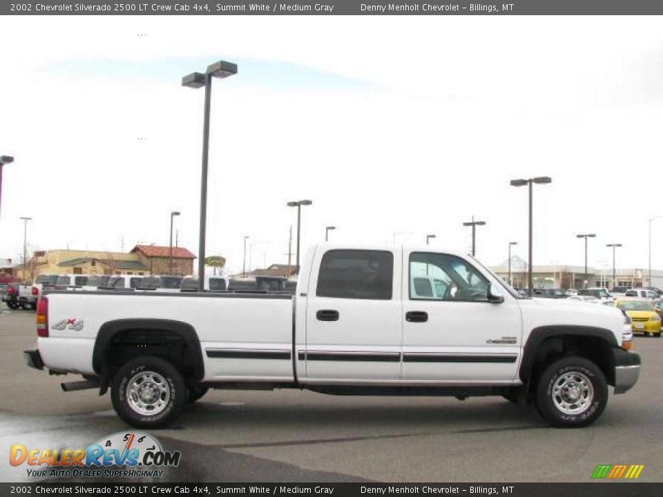 2002 Chevrolet Silverado 2500 LT Crew Cab 4x4 Summit White / Medium Gray Photo #4