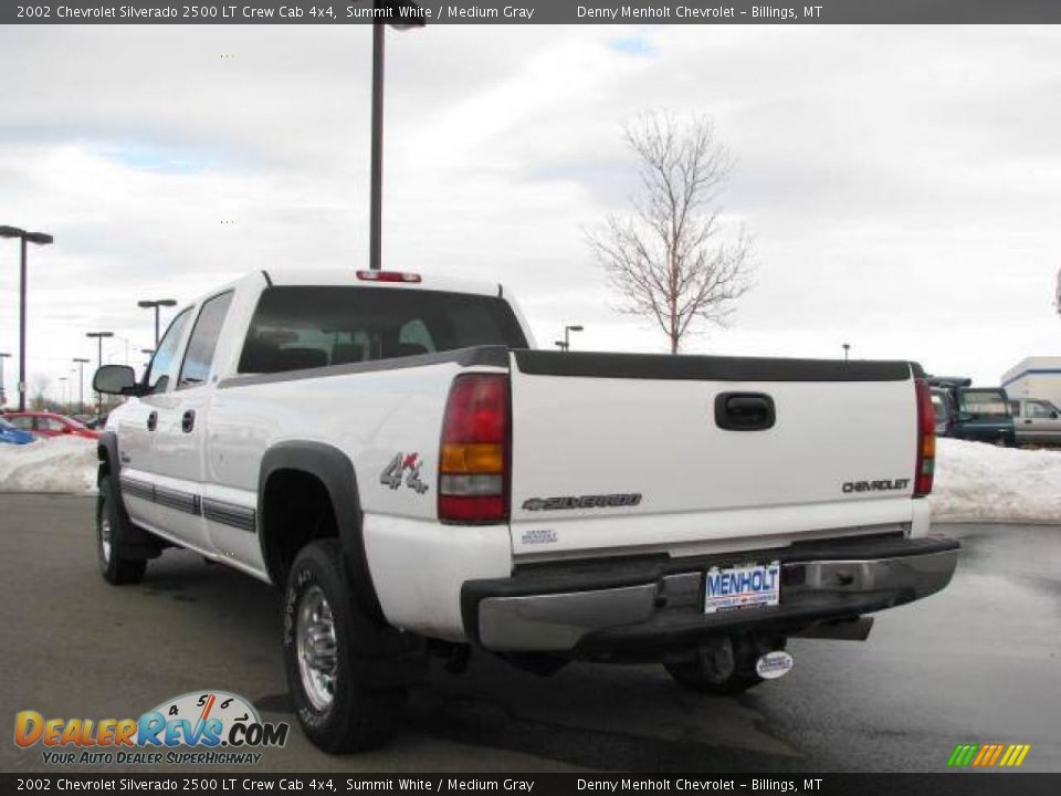 2002 Chevrolet Silverado 2500 LT Crew Cab 4x4 Summit White / Medium Gray Photo #6
