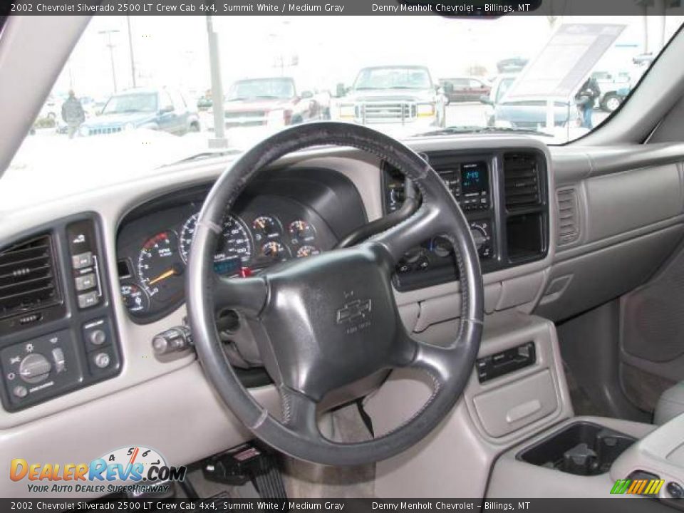 2002 Chevrolet Silverado 2500 LT Crew Cab 4x4 Summit White / Medium Gray Photo #11