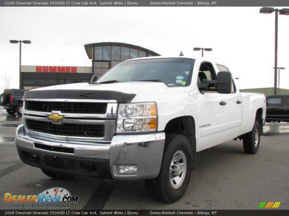 2008 Chevrolet Silverado 3500HD LT Crew Cab 4x4 Summit White / Ebony Photo #2