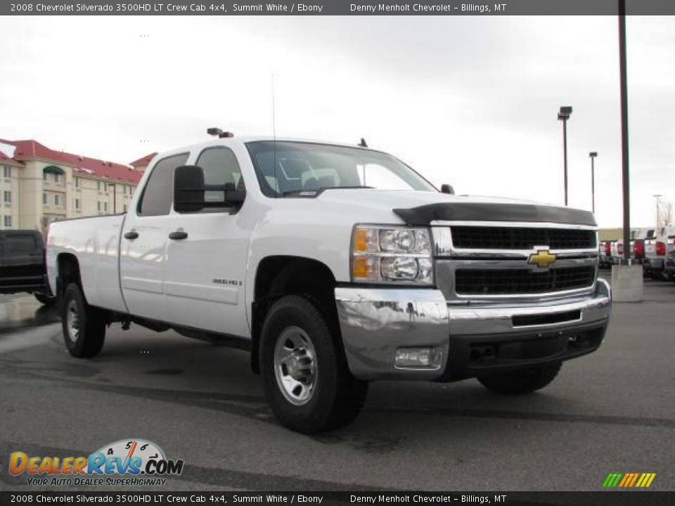 2008 Chevrolet Silverado 3500HD LT Crew Cab 4x4 Summit White / Ebony Photo #4