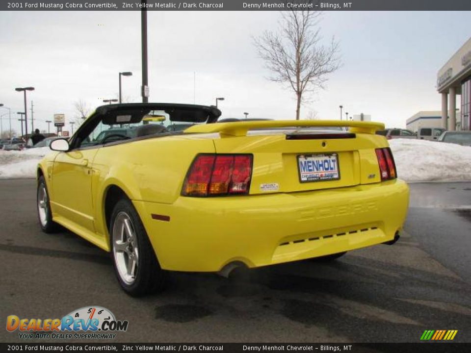 2001 Ford Mustang Cobra Convertible Zinc Yellow Metallic / Dark Charcoal Photo #8