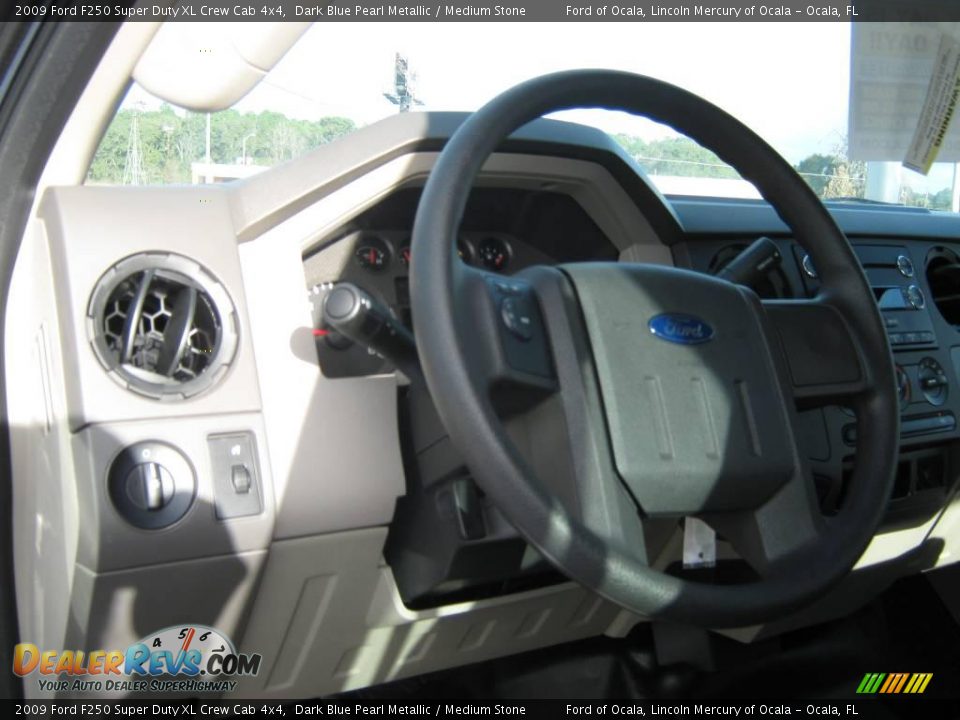 2009 Ford F250 Super Duty XL Crew Cab 4x4 Dark Blue Pearl Metallic / Medium Stone Photo #3