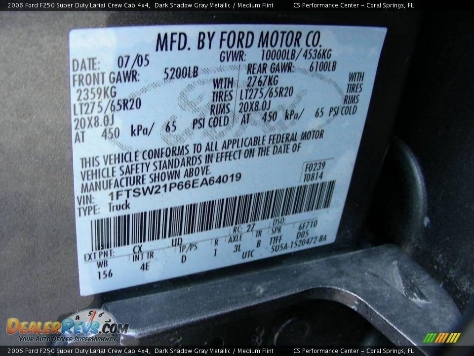 2006 Ford F250 Super Duty Lariat Crew Cab 4x4 Dark Shadow Gray Metallic / Medium Flint Photo #36