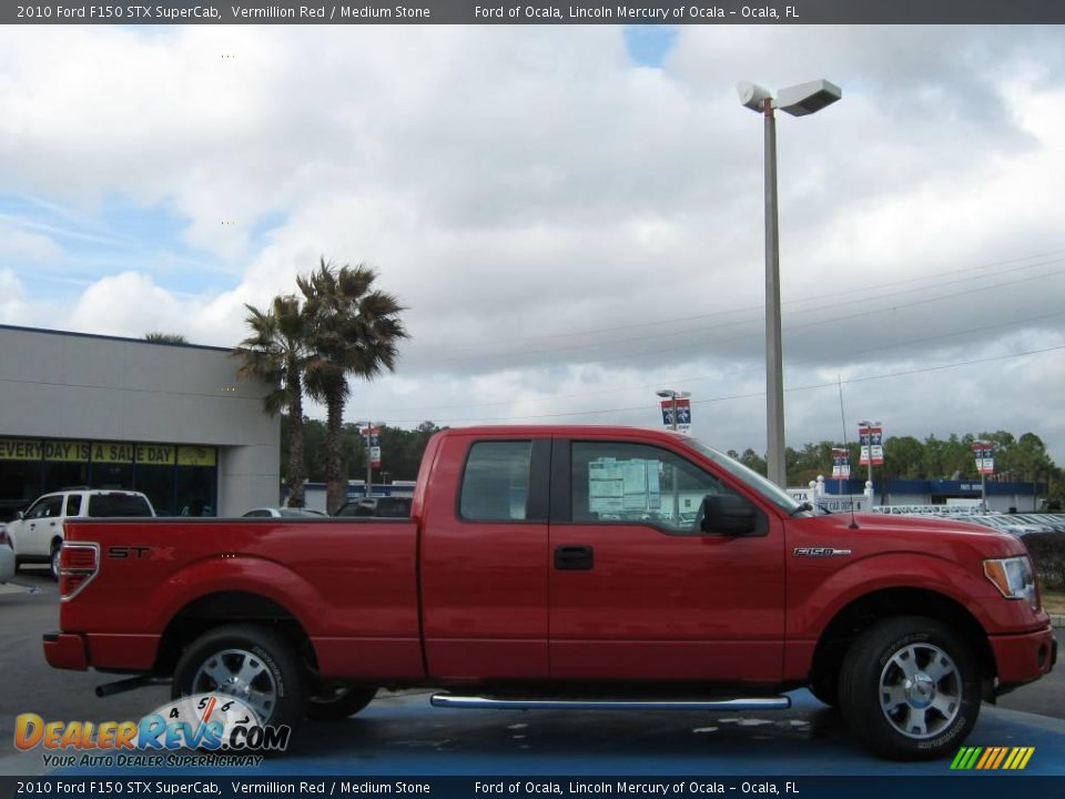 2010 Ford F150 STX SuperCab Vermillion Red / Medium Stone Photo #2