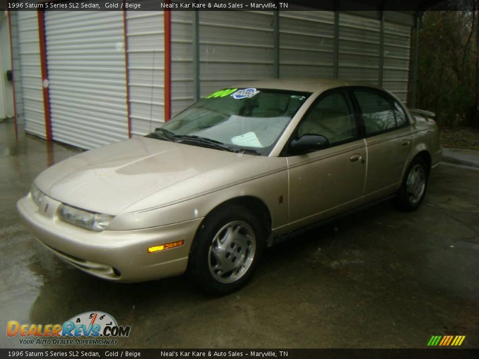 1996 Saturn S Series SL2 Sedan Gold / Beige Photo #1