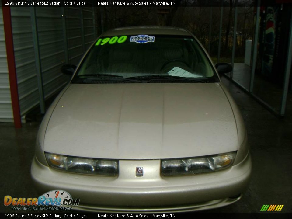 1996 Saturn S Series SL2 Sedan Gold / Beige Photo #2