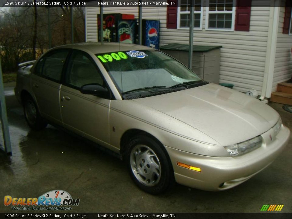 1996 Saturn S Series SL2 Sedan Gold / Beige Photo #3