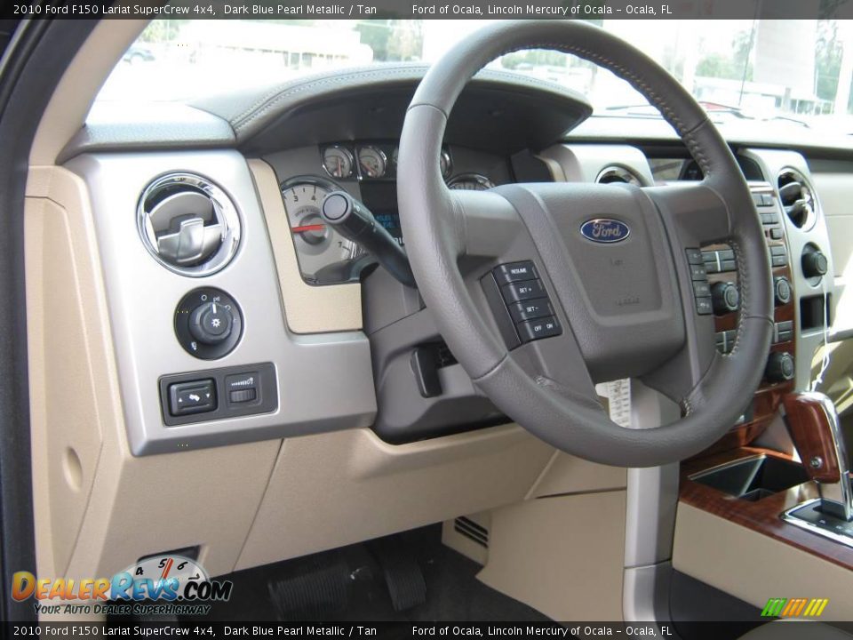2010 Ford F150 Lariat SuperCrew 4x4 Dark Blue Pearl Metallic / Tan Photo #3