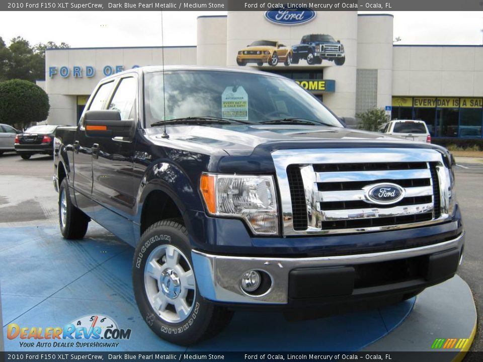 2010 Ford F150 XLT SuperCrew Dark Blue Pearl Metallic / Medium Stone Photo #1