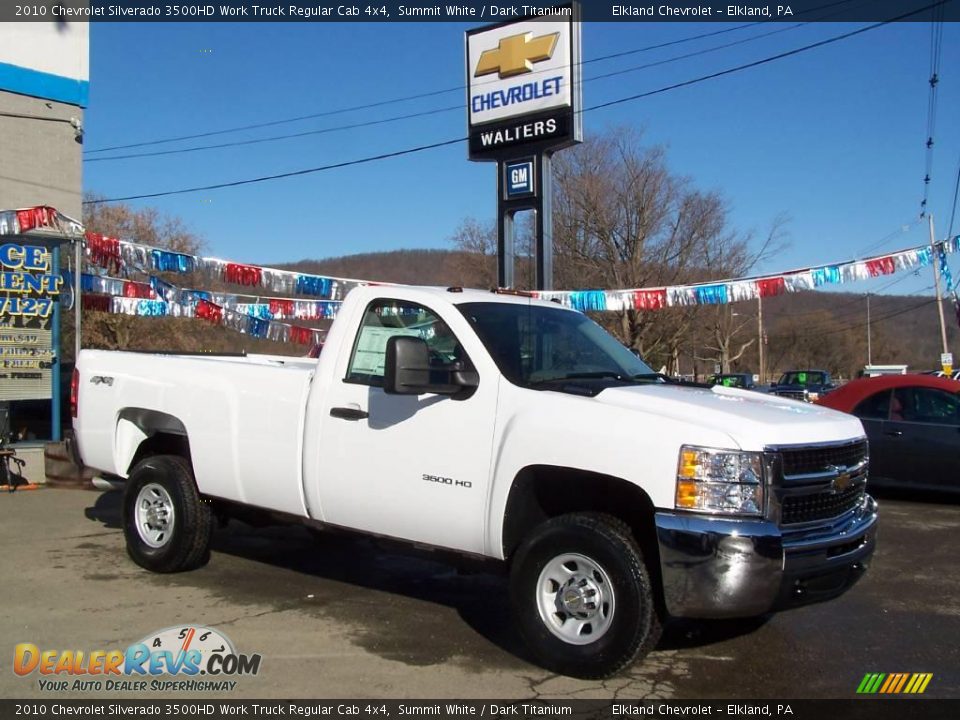 2010 Chevrolet Silverado 3500HD Work Truck Regular Cab 4x4 Summit White / Dark Titanium Photo #1