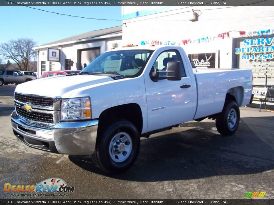 2010 Chevrolet Silverado 3500HD Work Truck Regular Cab 4x4 Summit White / Dark Titanium Photo #3