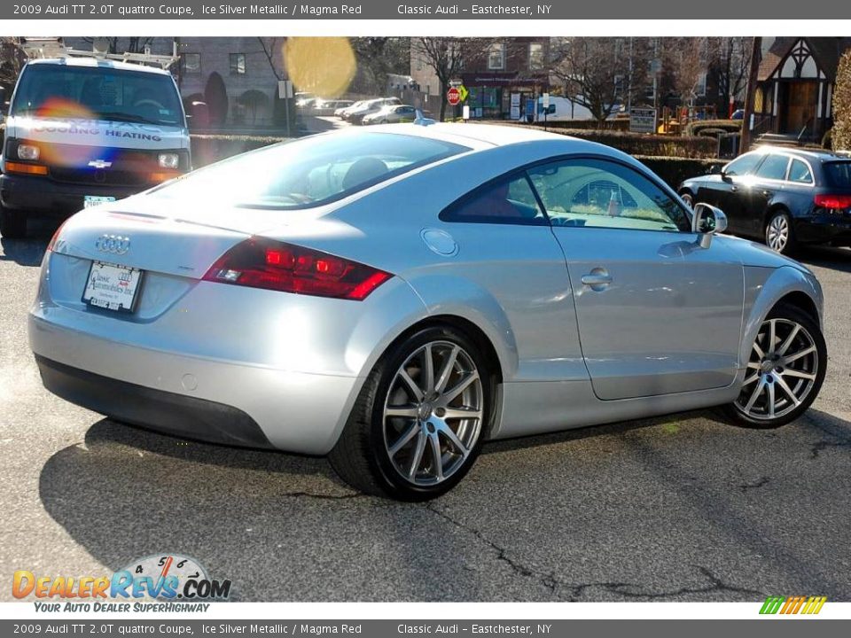 2009 Audi TT 2.0T quattro Coupe Ice Silver Metallic / Magma Red Photo #3