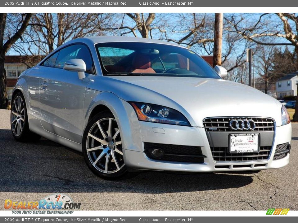 2009 Audi TT 2.0T quattro Coupe Ice Silver Metallic / Magma Red Photo #5