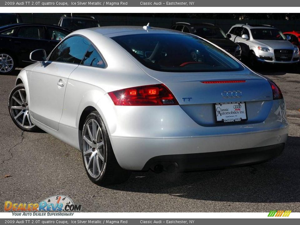 2009 Audi TT 2.0T quattro Coupe Ice Silver Metallic / Magma Red Photo #8