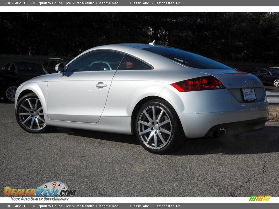 2009 Audi TT 2.0T quattro Coupe Ice Silver Metallic / Magma Red Photo #9