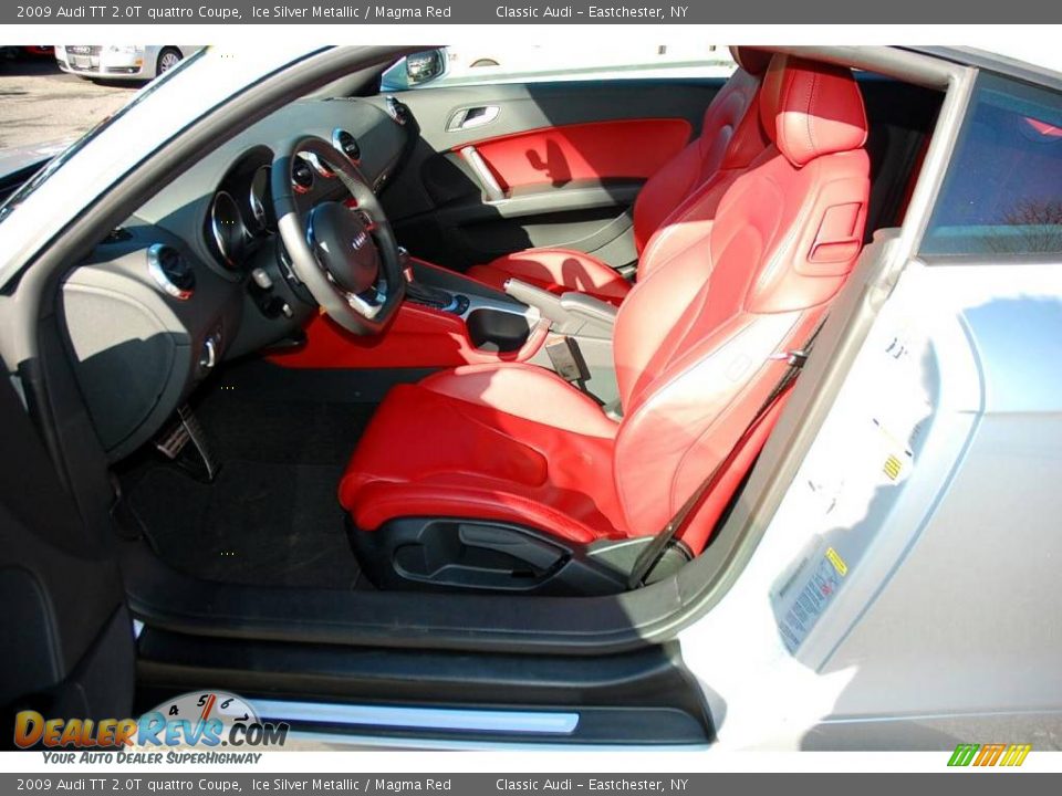 2009 Audi TT 2.0T quattro Coupe Ice Silver Metallic / Magma Red Photo #11