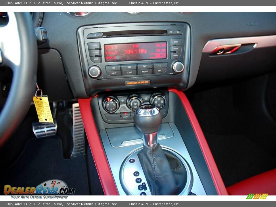 2009 Audi TT 2.0T quattro Coupe Ice Silver Metallic / Magma Red Photo #14