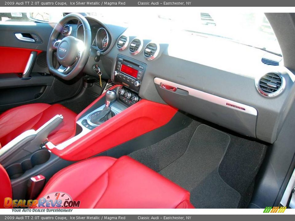 2009 Audi TT 2.0T quattro Coupe Ice Silver Metallic / Magma Red Photo #19