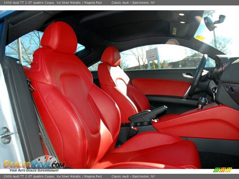 2009 Audi TT 2.0T quattro Coupe Ice Silver Metallic / Magma Red Photo #20