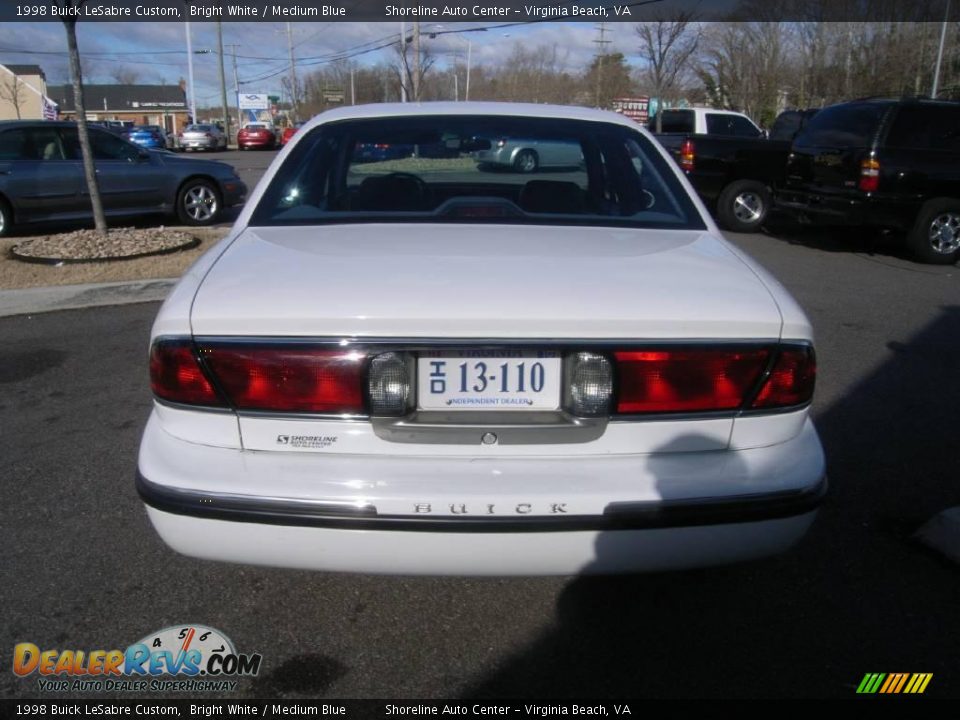 1998 Buick LeSabre Custom Bright White / Medium Blue Photo #6
