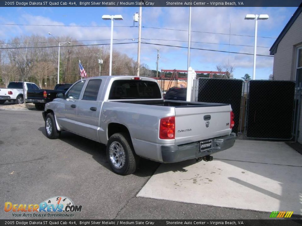 2005 Dodge Dakota ST Quad Cab 4x4 Bright Silver Metallic / Medium Slate Gray Photo #4