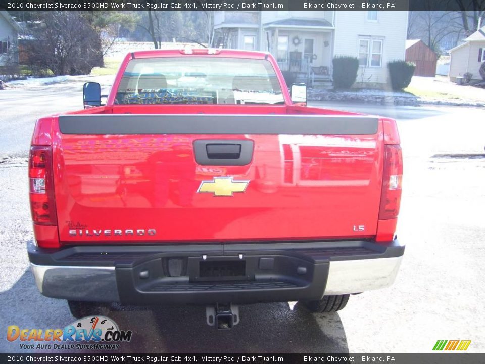 2010 Chevrolet Silverado 3500HD Work Truck Regular Cab 4x4 Victory Red / Dark Titanium Photo #4