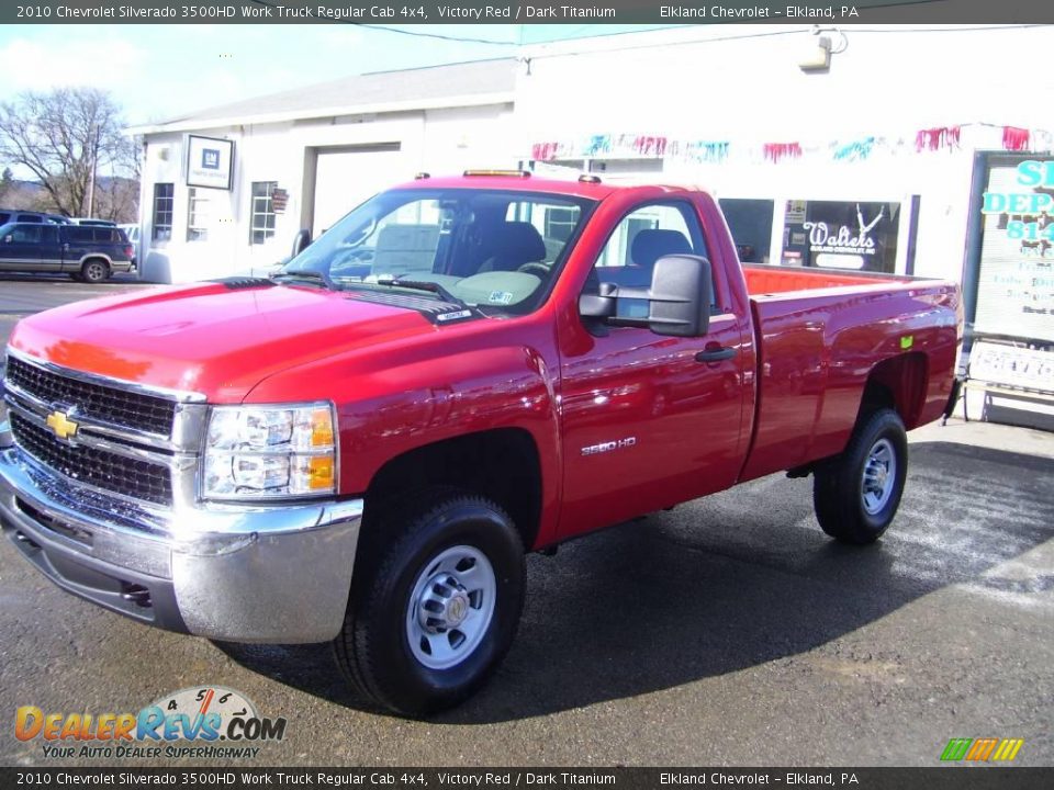 2010 Chevrolet Silverado 3500HD Work Truck Regular Cab 4x4 Victory Red / Dark Titanium Photo #7