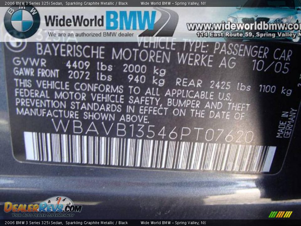 2006 BMW 3 Series 325i Sedan Sparkling Graphite Metallic / Black Photo #14