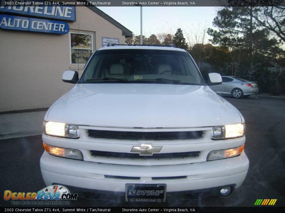 2003 Chevrolet Tahoe Z71 4x4 Summit White / Tan/Neutral Photo #1