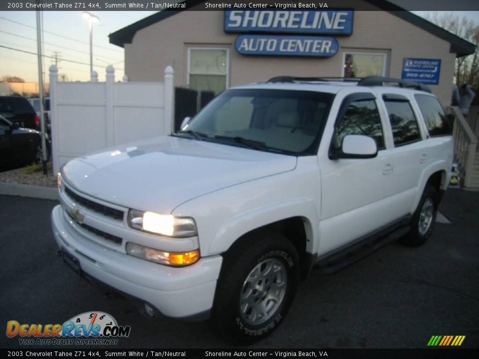 2003 Chevrolet Tahoe Z71 4x4 Summit White / Tan/Neutral Photo #2