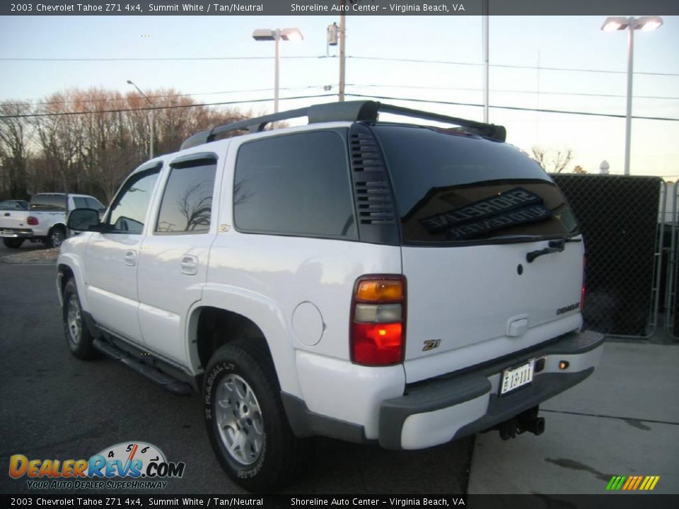 2003 Chevrolet Tahoe Z71 4x4 Summit White / Tan/Neutral Photo #4