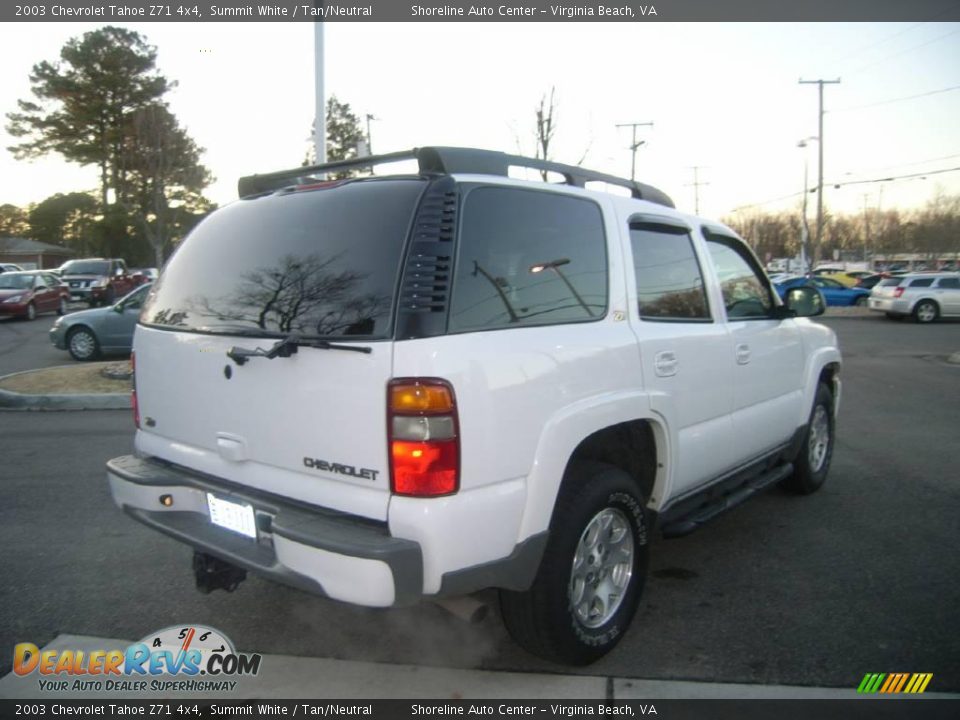 2003 Chevrolet Tahoe Z71 4x4 Summit White / Tan/Neutral Photo #6