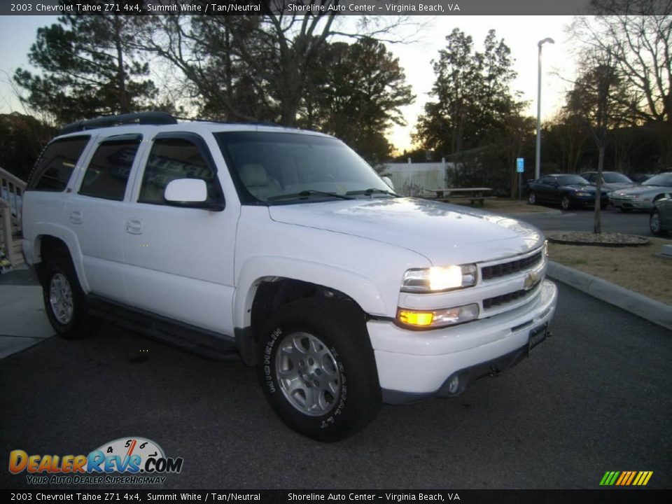 2003 Chevrolet Tahoe Z71 4x4 Summit White / Tan/Neutral Photo #8