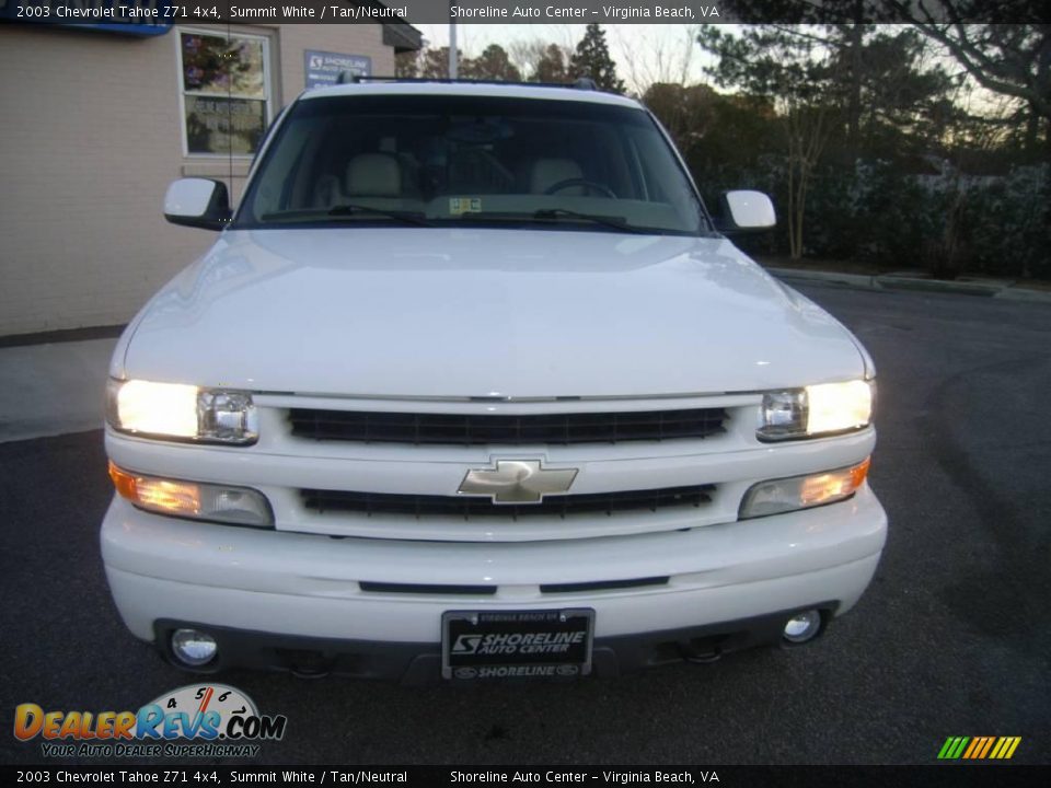 2003 Chevrolet Tahoe Z71 4x4 Summit White / Tan/Neutral Photo #9