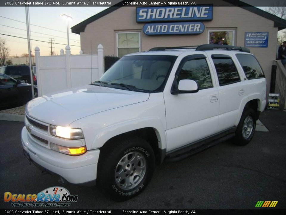 2003 Chevrolet Tahoe Z71 4x4 Summit White / Tan/Neutral Photo #10