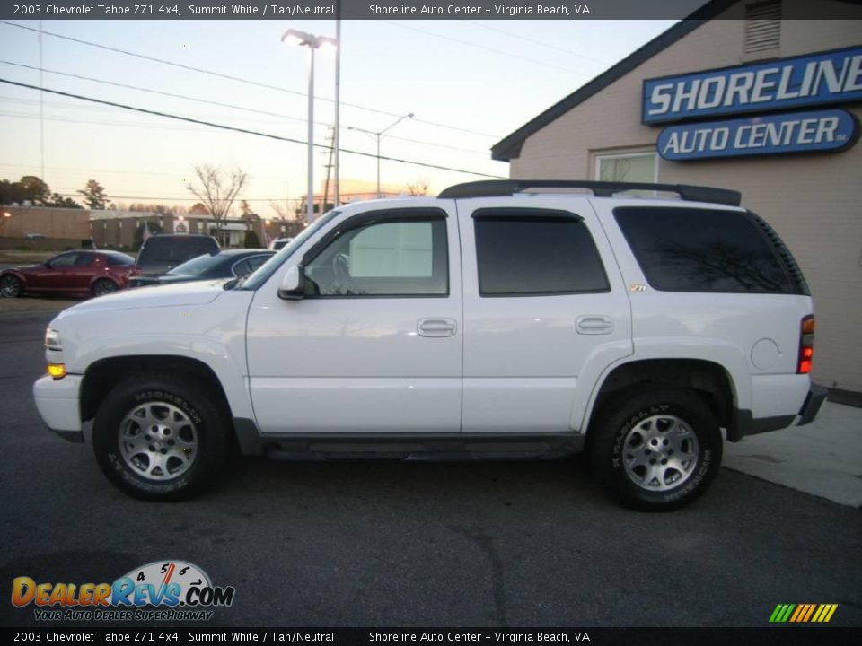 2003 Chevrolet Tahoe Z71 4x4 Summit White / Tan/Neutral Photo #11