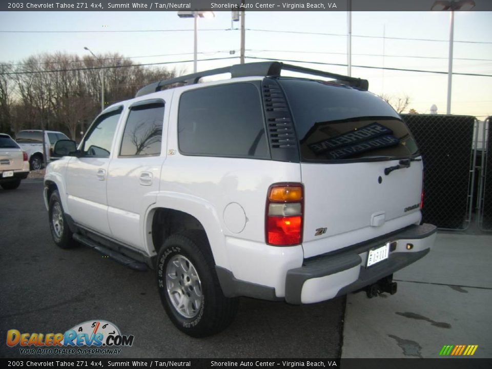 2003 Chevrolet Tahoe Z71 4x4 Summit White / Tan/Neutral Photo #12