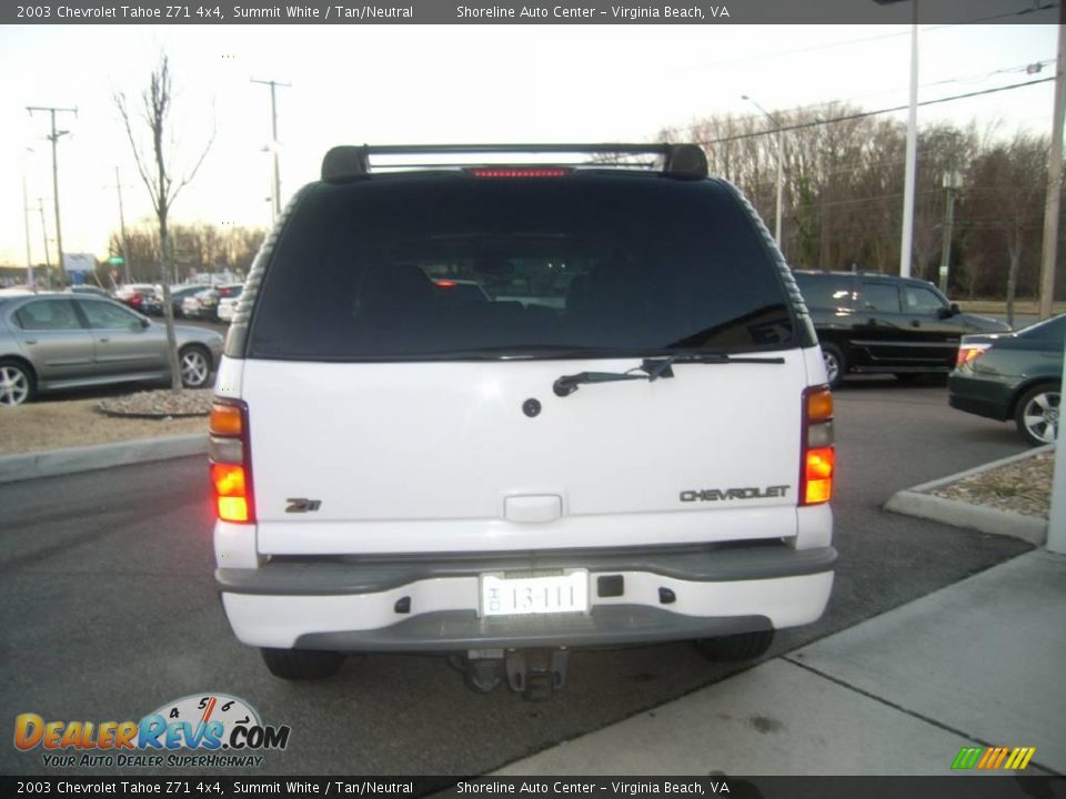 2003 Chevrolet Tahoe Z71 4x4 Summit White / Tan/Neutral Photo #13