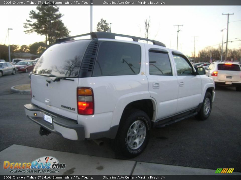 2003 Chevrolet Tahoe Z71 4x4 Summit White / Tan/Neutral Photo #14