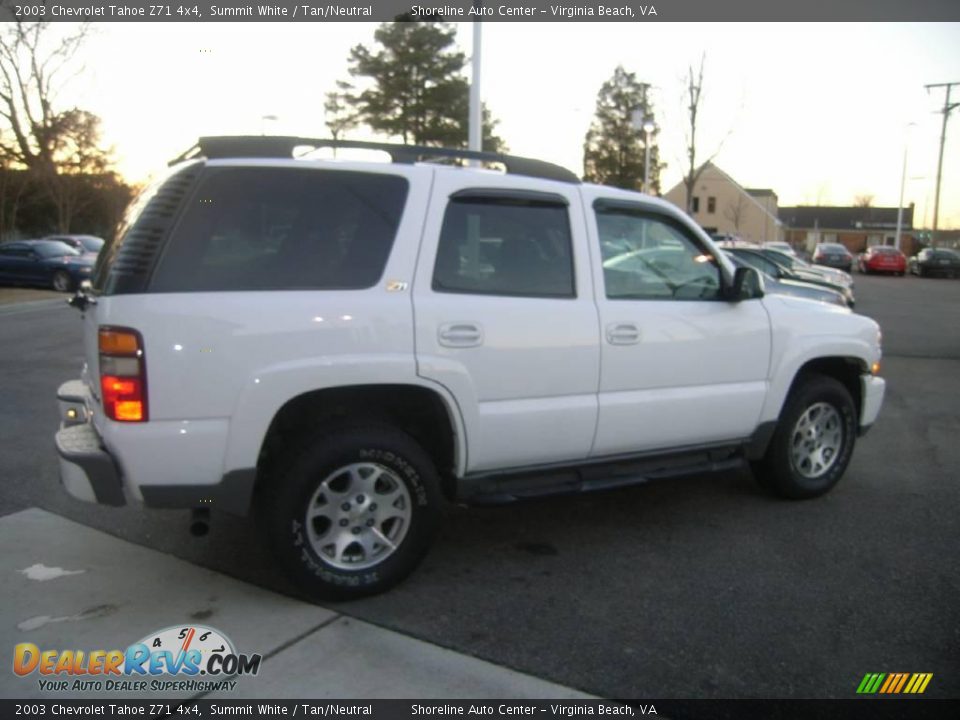 2003 Chevrolet Tahoe Z71 4x4 Summit White / Tan/Neutral Photo #15